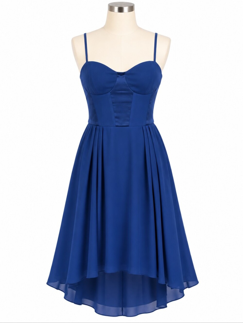 Elizabeth and James Navy Blue Silk Bustier Corset Mini Dress XS Pleated Party